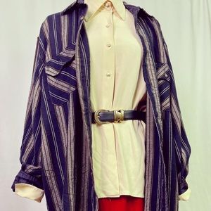 Vintage Striped Flannel with Thermal Lining Size Large